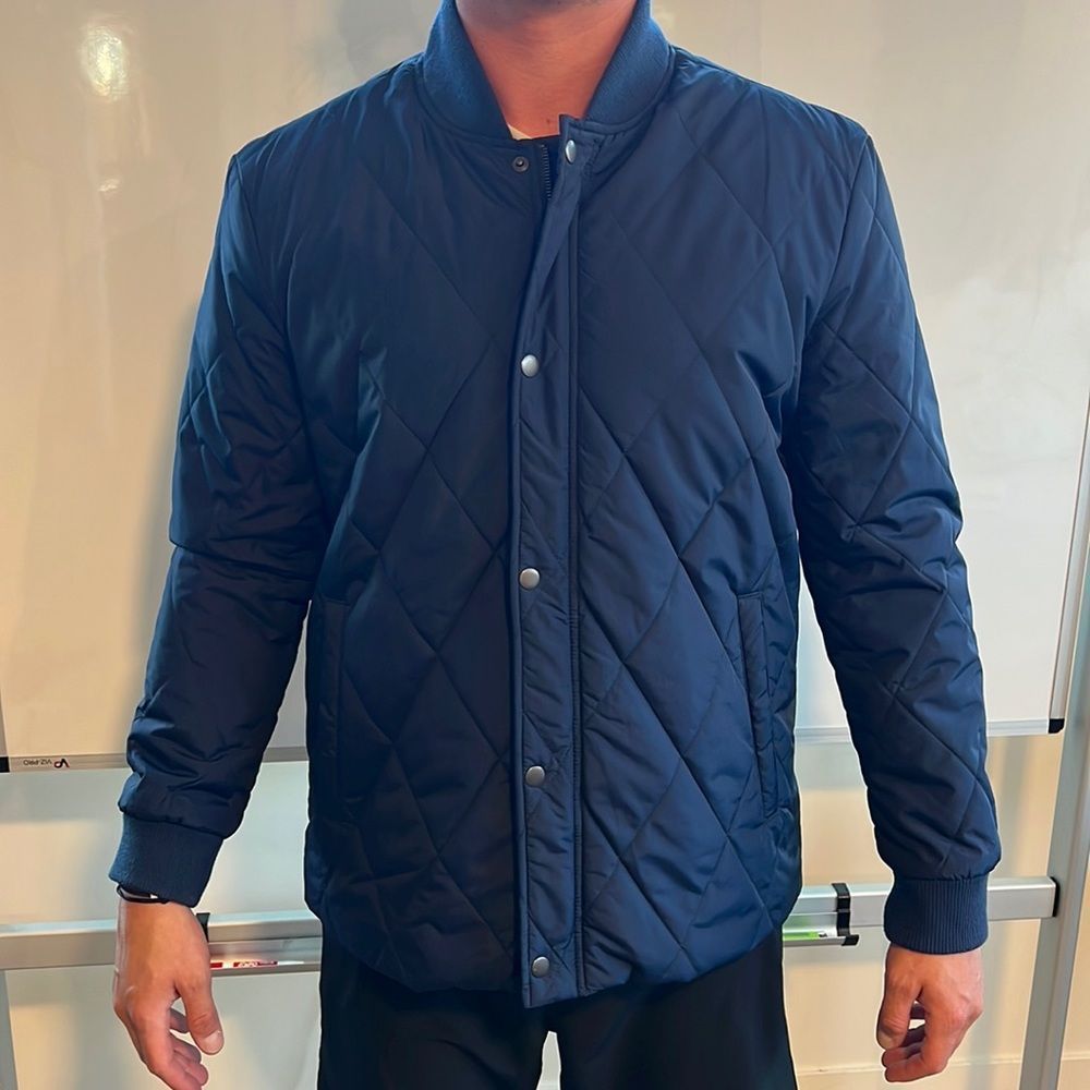 Banana Republic Navy Quilted Bomber Jacket Men’s Large